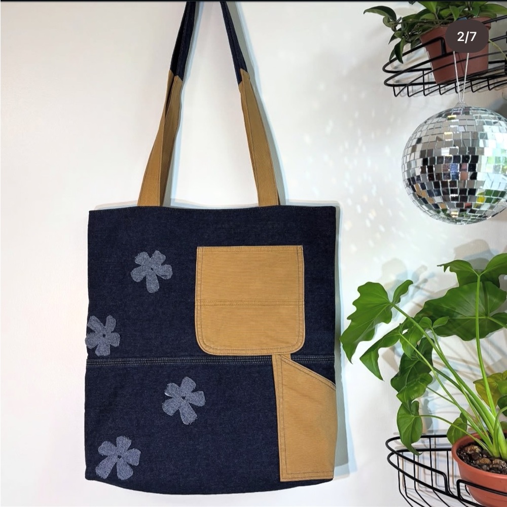 Gap & Carhartt Denim and Tan Tote Bag